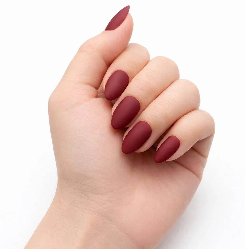Maroon Basic Nails