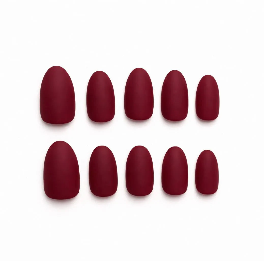 Maroon Basic Nails